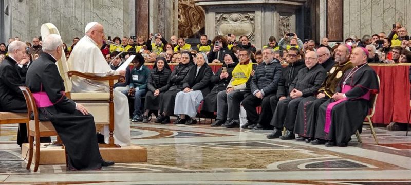 El papa en la audiencia especial a los peregrinos italianos del Camino de Santiago (fuente: www.archicompostela.org)